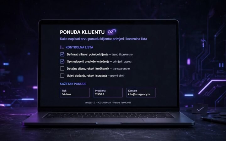 Kako napisati prvu ponudu klijentu primjeri i kontrolna lista