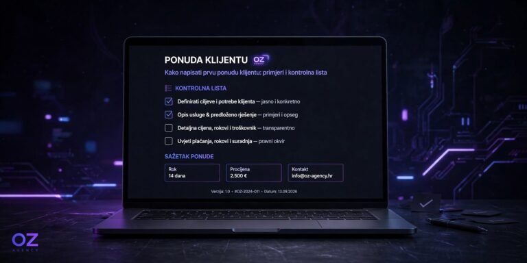 Kako napisati prvu ponudu klijentu: primjeri i kontrolna lista