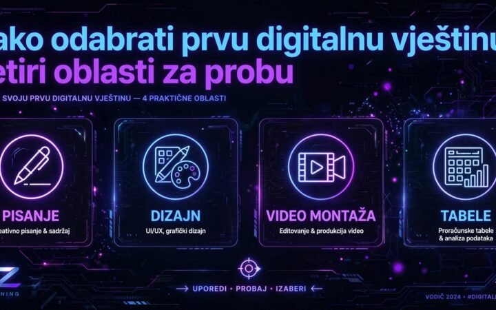 Kako odabrati prvu digitalnu vještinu četiri oblasti pisanje dizajn video tabele