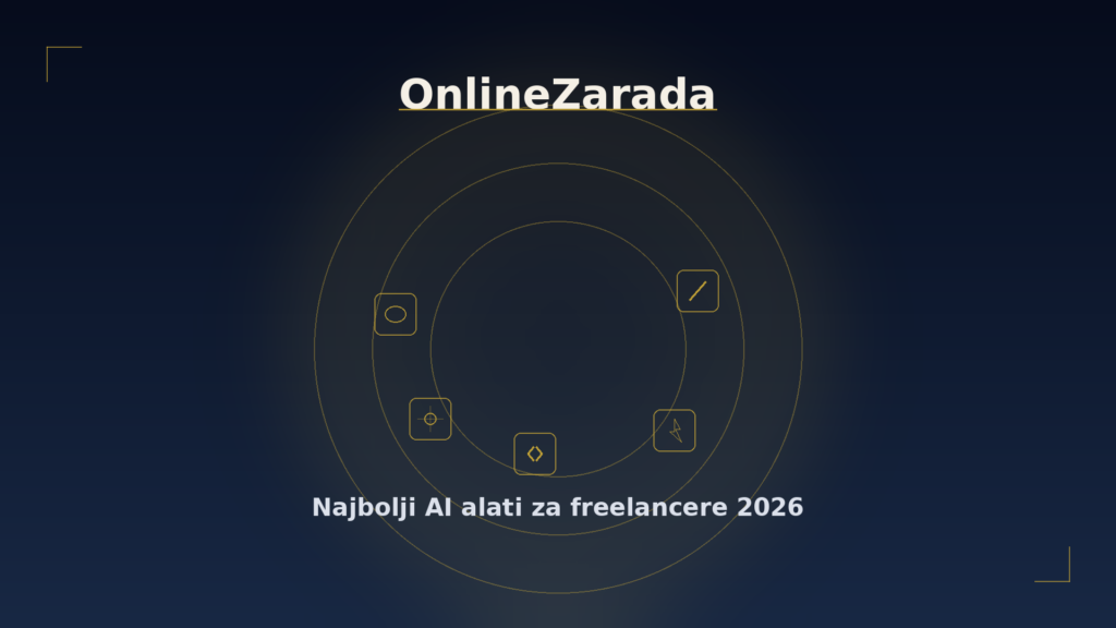 OnlineZarada dark luxury cover — best AI tools for freelancers 2026 toolkit abstract