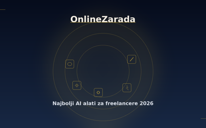OnlineZarada dark luxury cover — best AI tools for freelancers 2026 toolkit abstract