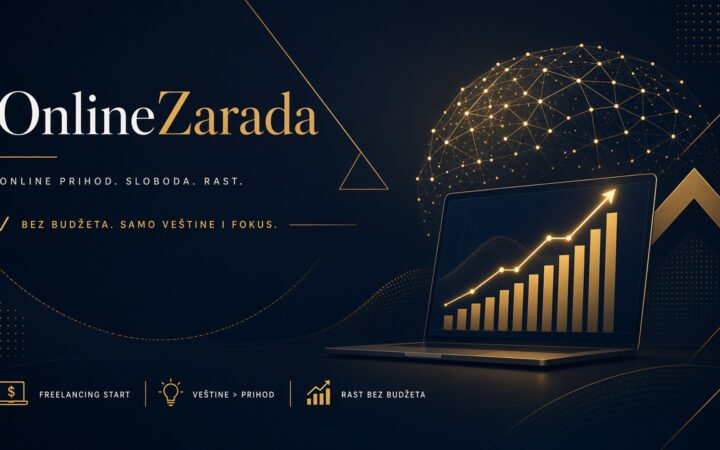 OnlineZarada luxury dark cover — online income without investment 2026 abstract gold accents
