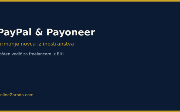 PayPal i Payoneer za primanje freelance uplata u Bosni i Hercegovini